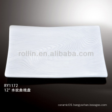 healthy fine white rectangular porcelain plates